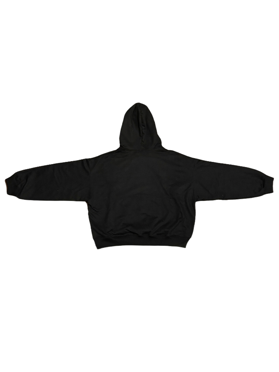 BLACK BOXY FIT HOODIE