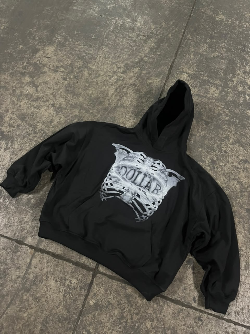 BLACK SKELETON HOODIE
